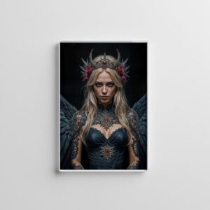raxxa Glas-Magnet: Dark Angel with Crown and Roses