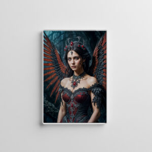 raxxa Glas-Magnet: Dark Angel Queen with Red Wings