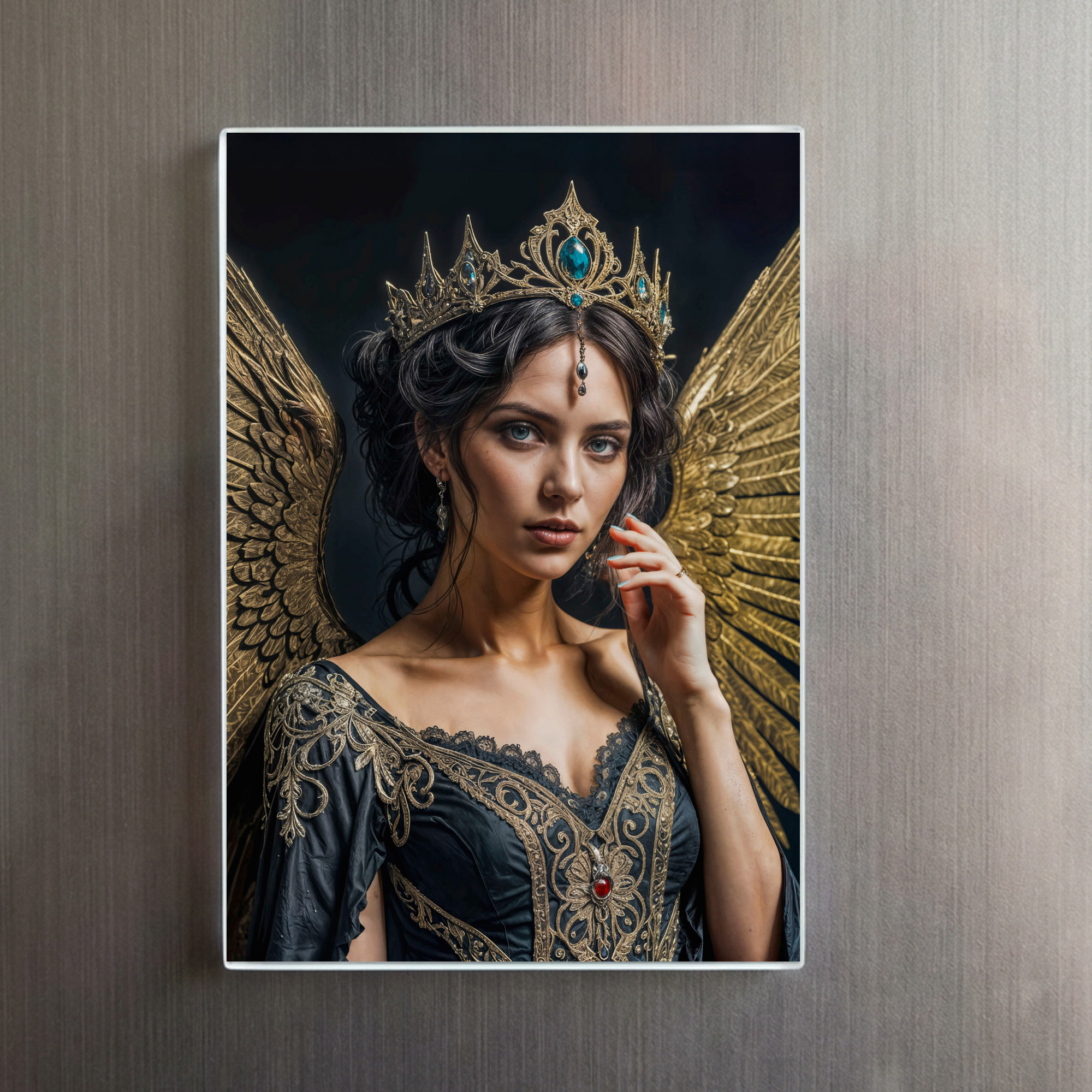 raxxa Glas-Magnet: Golden Winged Dark Angel Queen – Bild 2