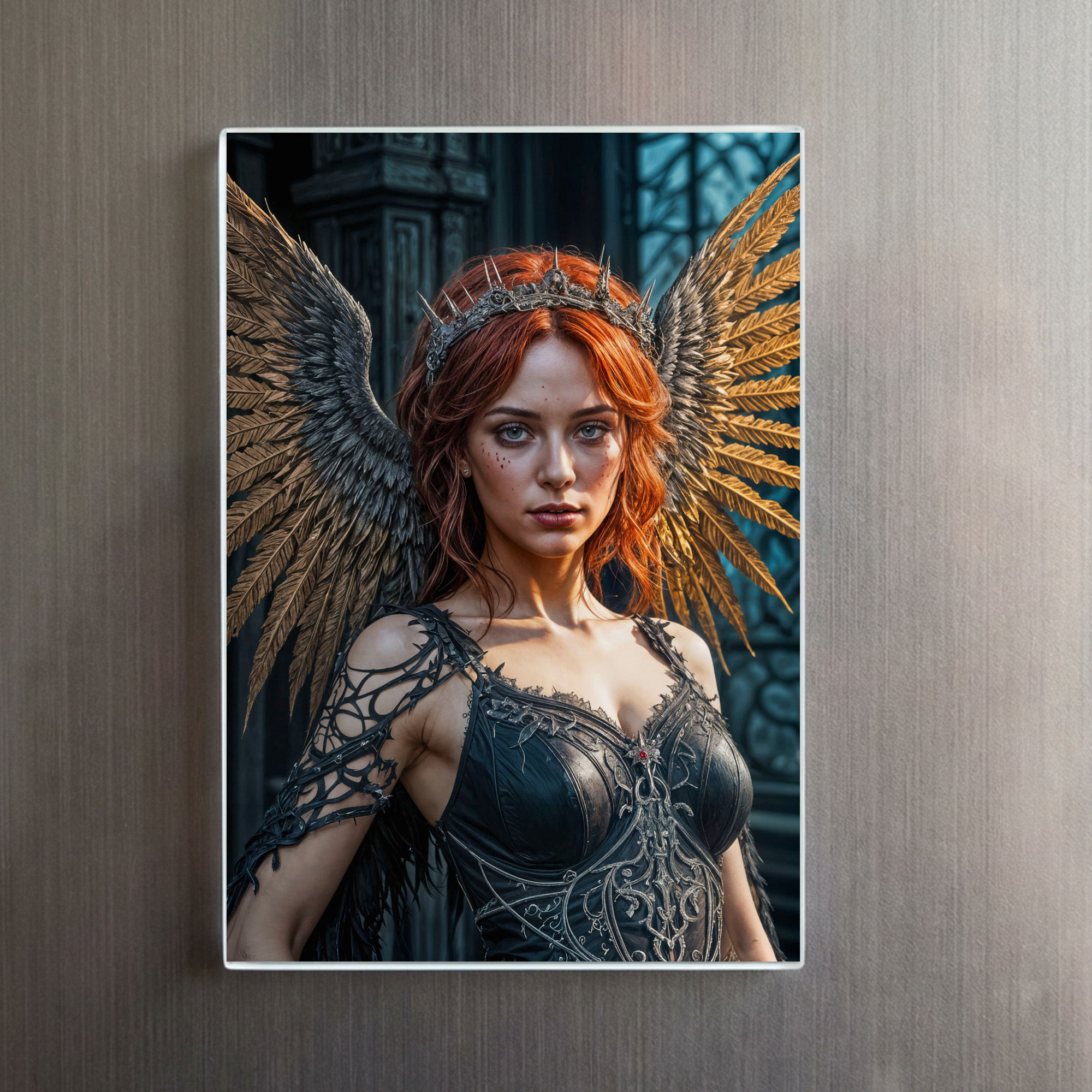 raxxa Glas-Magnet: Golden Winged Dark Angel Queen – Bild 2