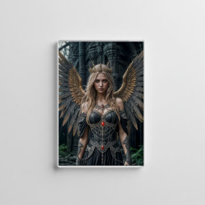 raxxa Glas-Magnet: Majestic Dark Angel with Golden Wings