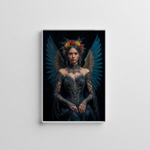 raxxa Glas-Magnet: Dark Angel with Crown and Roses
