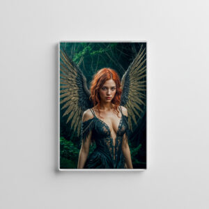raxxa Glas-Magnet: Majestic Dark Angel with Golden Wings