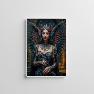 raxxa Glas-Magnet: Dark Angel with Crown and Roses