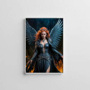 raxxa Glas-Magnet: Dark Angel Queen in Candlelit Hall