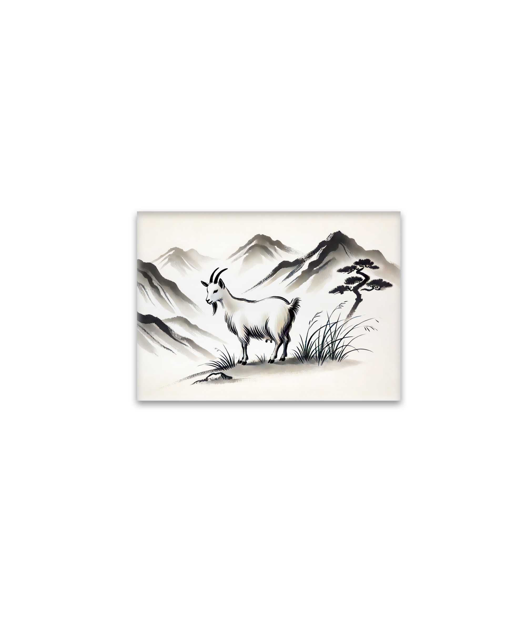 raxxa Glas-Magnet: Graceful Goat on Meadow with Mountains