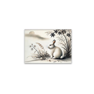 raxxa Glas-Magnet: China zodiac ink of Serene Hare Resting Under Bush