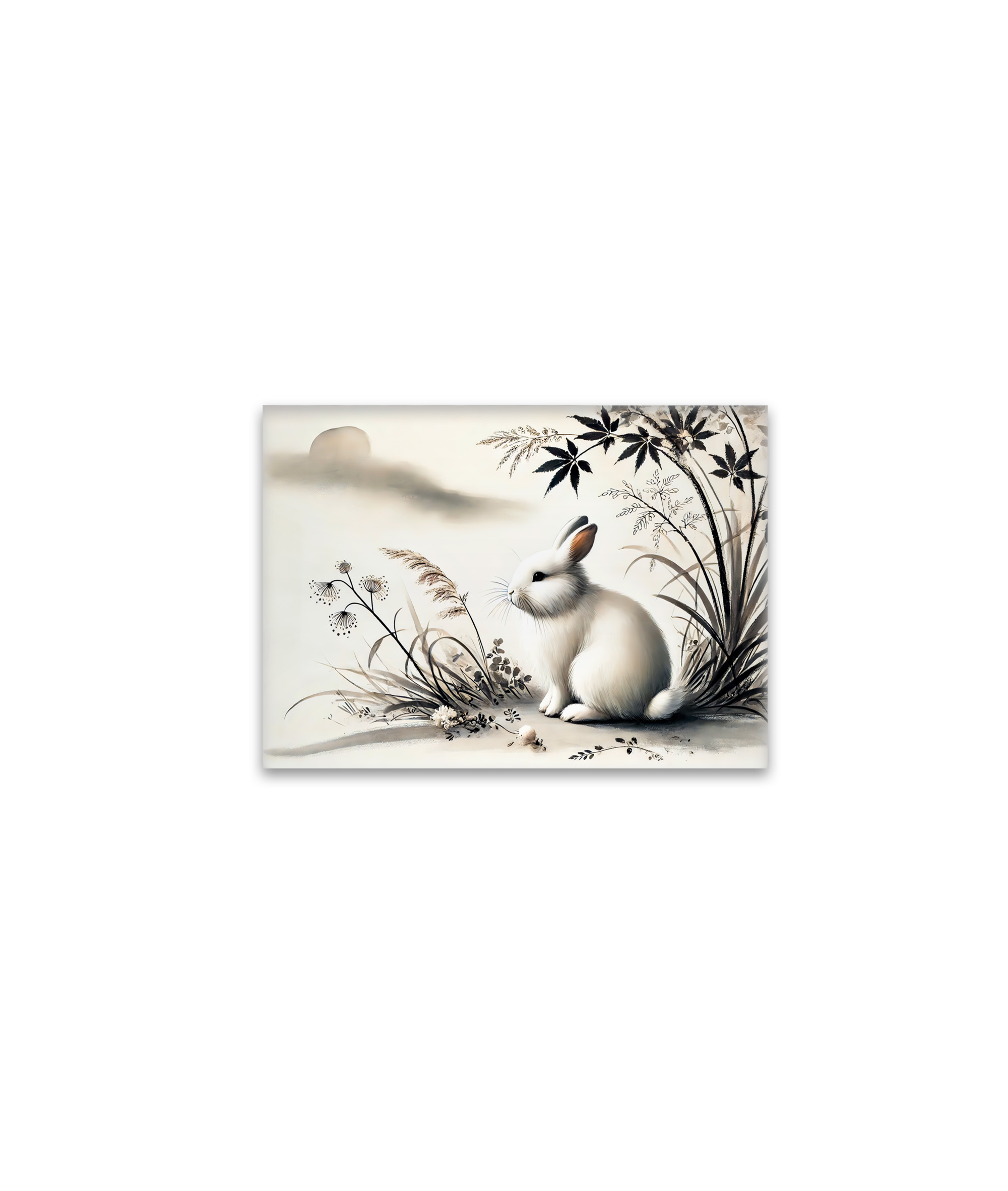 raxxa Glas-Magnet: China zodiac ink of Serene Hare Resting Under Bush