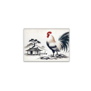 raxxa Glas-Magnet: Proud Rooster Standing Before Barn