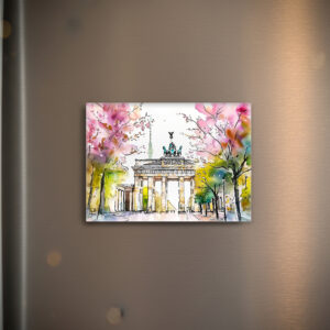 raxxa Glas-Magnet: Watercolor Berlin Spring Brandenburg Gate