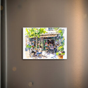 raxxa Glas-Magnet: Watercolor Berlin Kreuzberg Summer Cafe