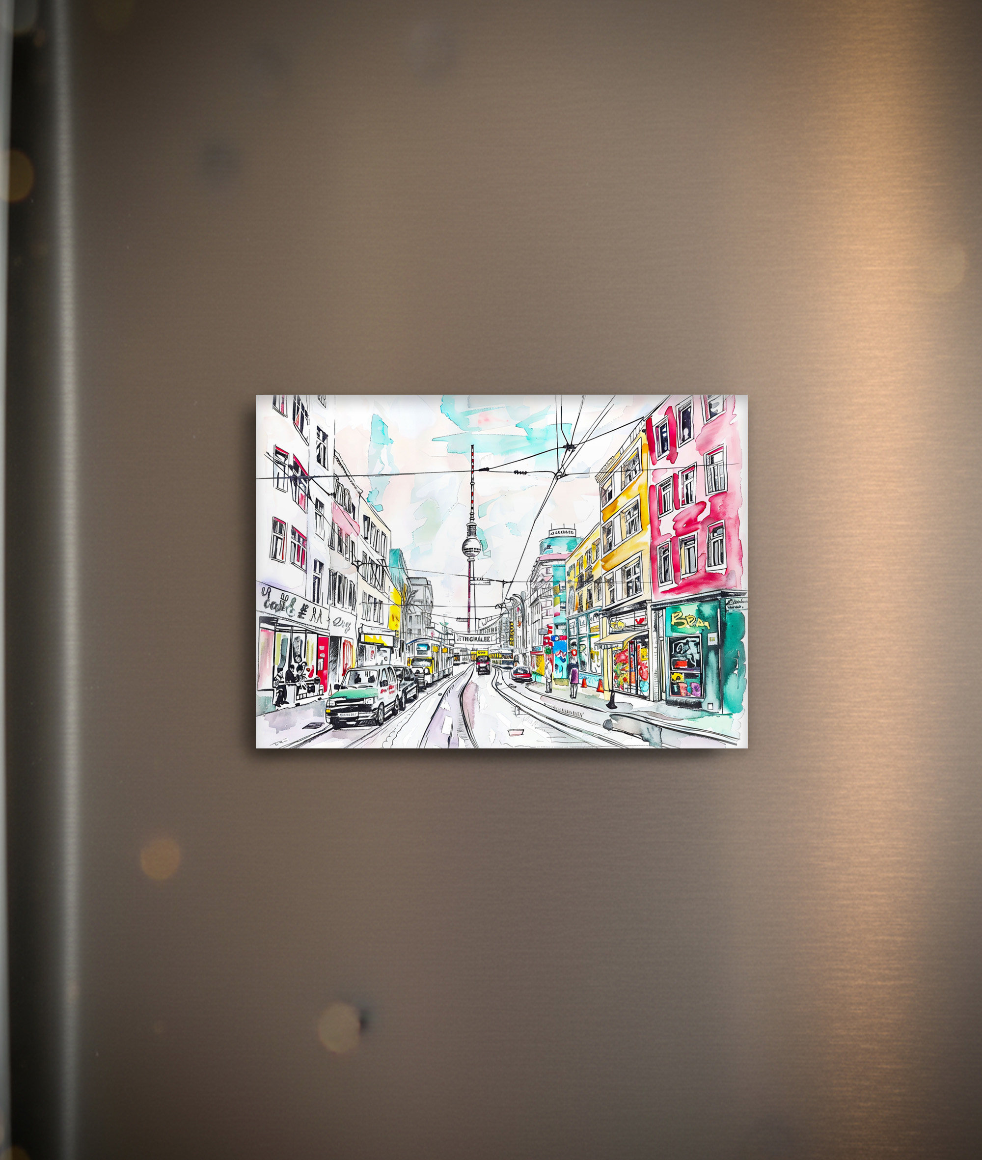 raxxa Glas-Magnet: Watercolor Berlin Mitte TV Tower