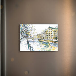raxxa Glas-Magnet: Watercolor Berlin Spandau Winter Havel