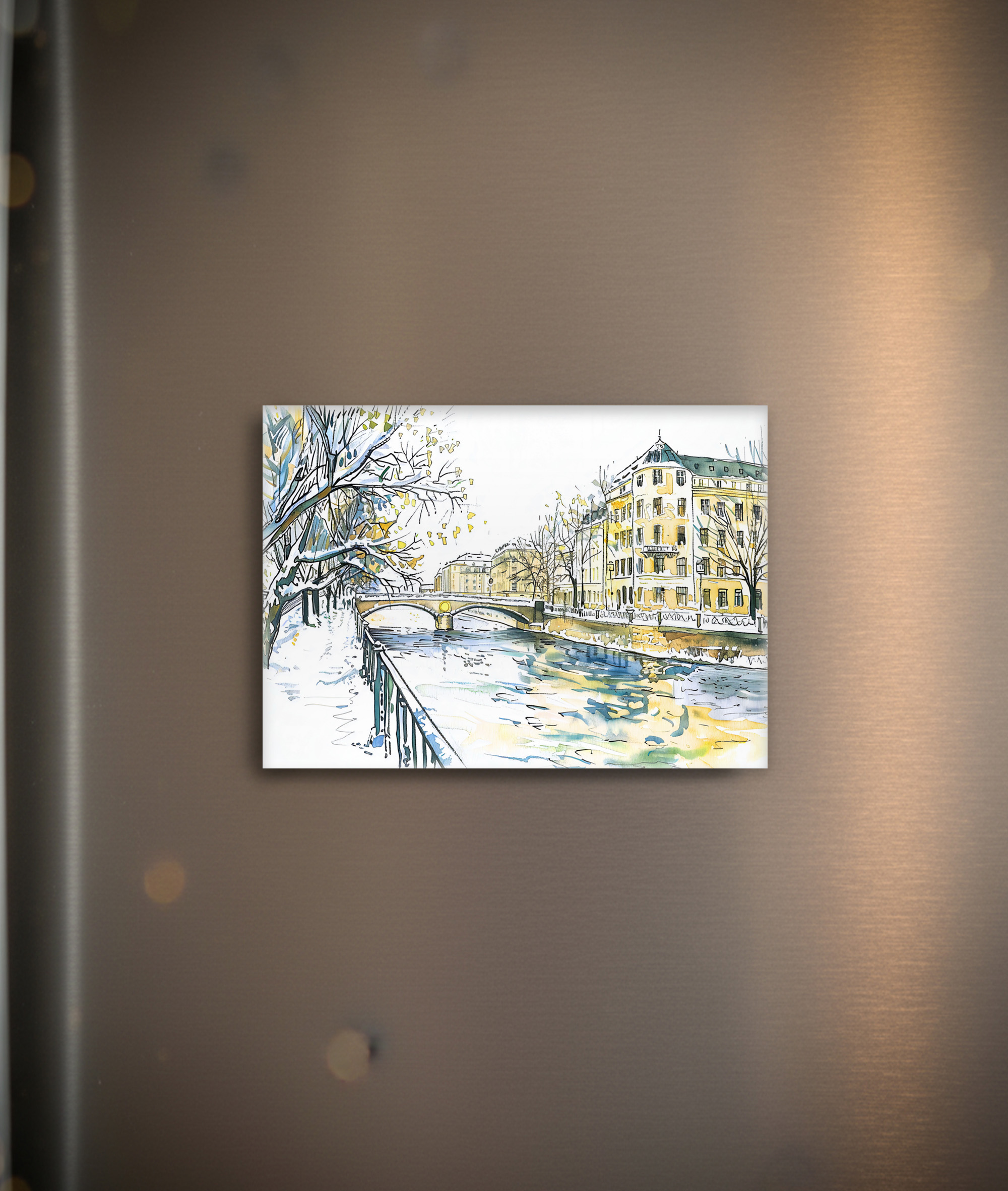 raxxa Glas-Magnet: Watercolor Berlin Spandau Winter Havel