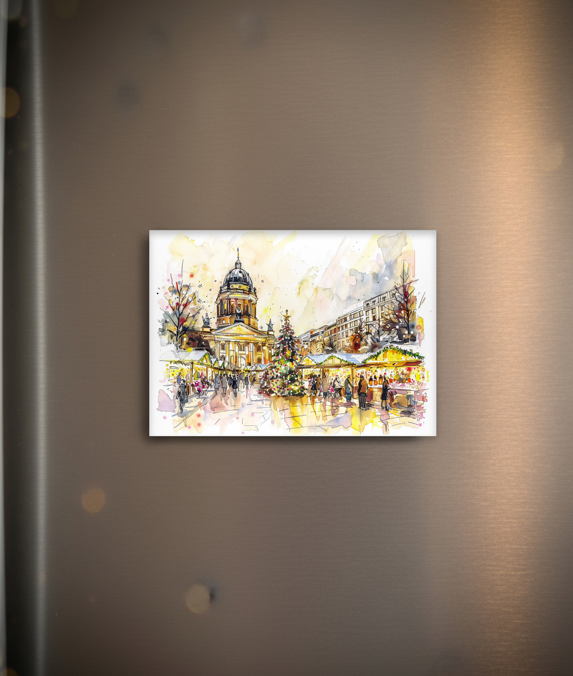 raxxa Glas-Magnet: Watercolor Berlin Christmas Market