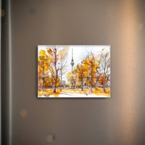 raxxa Glas-Magnet: Watercolor Berlin Mitte Autumn TV Tower