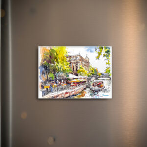 raxxa Glas-Magnet: Watercolor Berlin Mitte Spree River Cafe