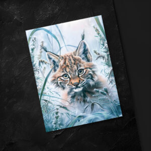 raxxa Postkarte: Little Lynx in Snowy Forest