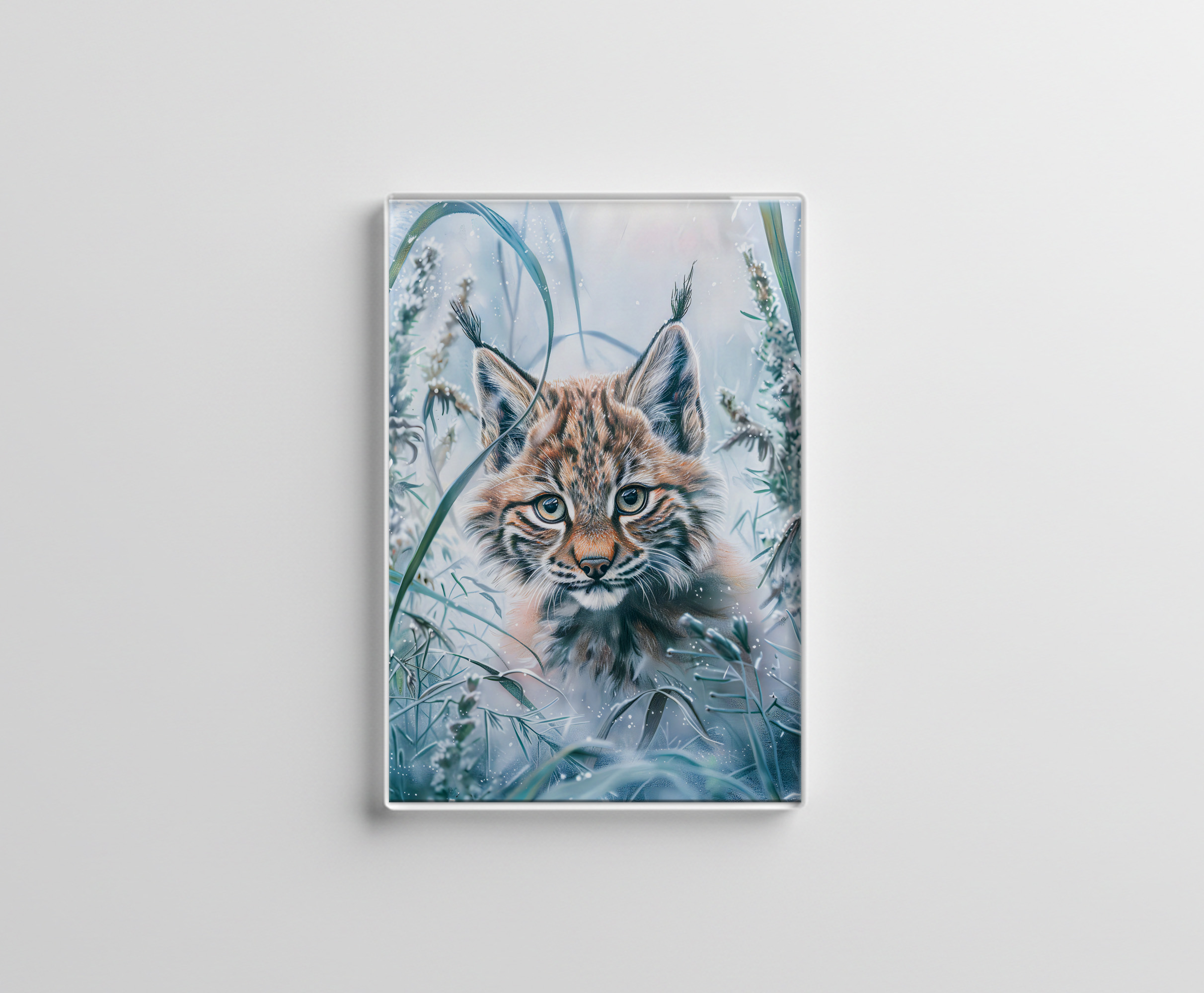 raxxa Glas-Magnet: Little Lynx in Snowy Forest