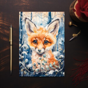 raxxa Postkarte: Little Fox in Winter Herbs