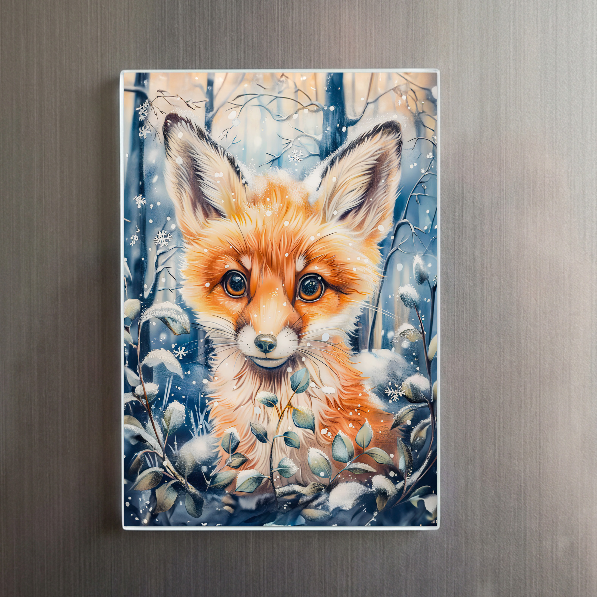 raxxa Glas-Magnet: Little Fox in Winter Herbs - Imagen 2