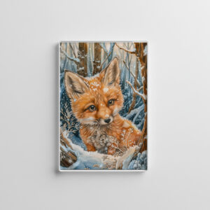 raxxa Glas-Magnet: Little Fox in Snowy Forest