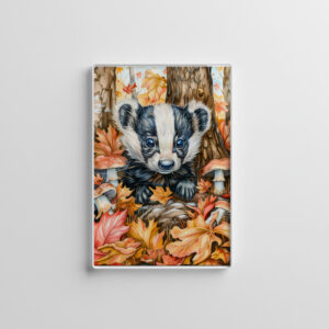 raxxa Glas-Magnet: Little Badger in Autumn Leaves