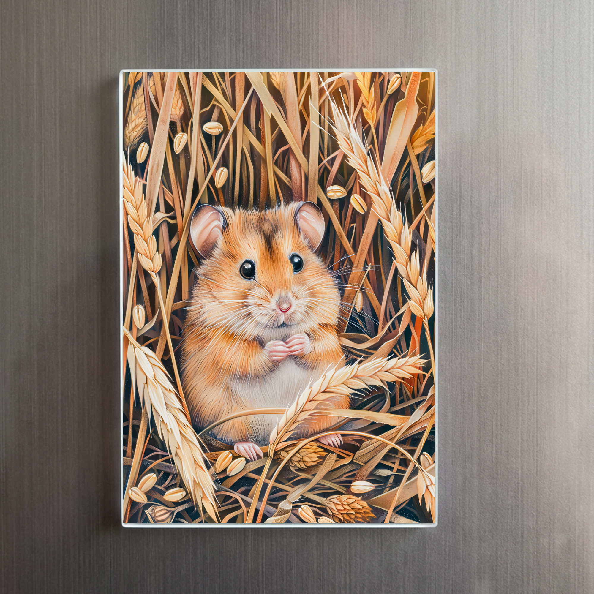 raxxa Glas-Magnet: Field Hamster in Golden Grain - Image 2