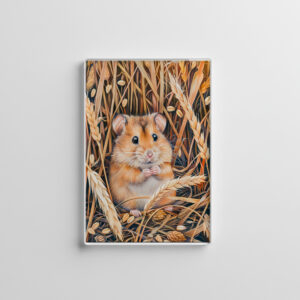 raxxa Glas-Magnet: Field Hamster in Golden Grain