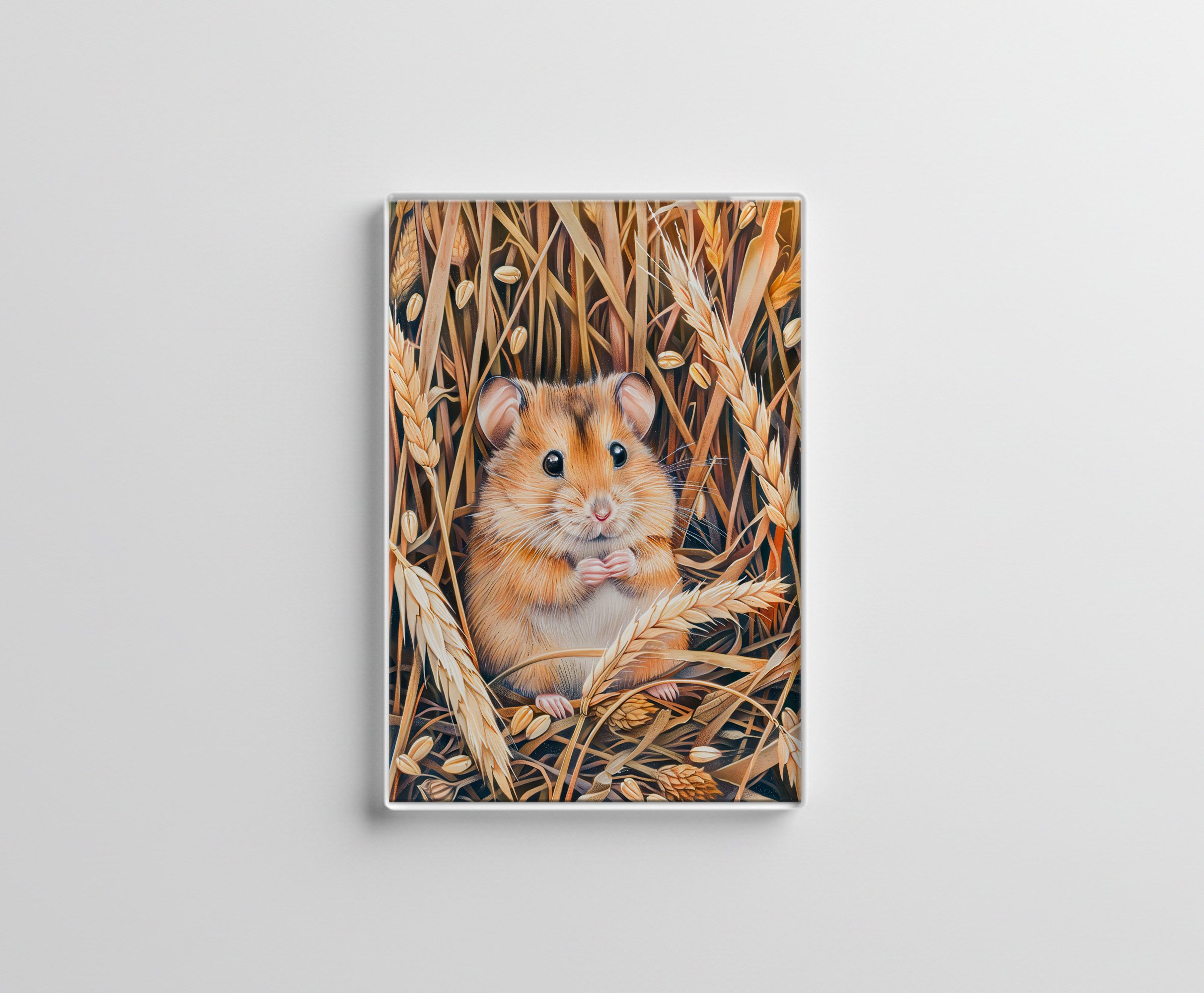 raxxa Glas-Magnet: Field Hamster in Golden Grain
