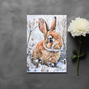 raxxa Postkarte: Little Hare in Snowy Field
