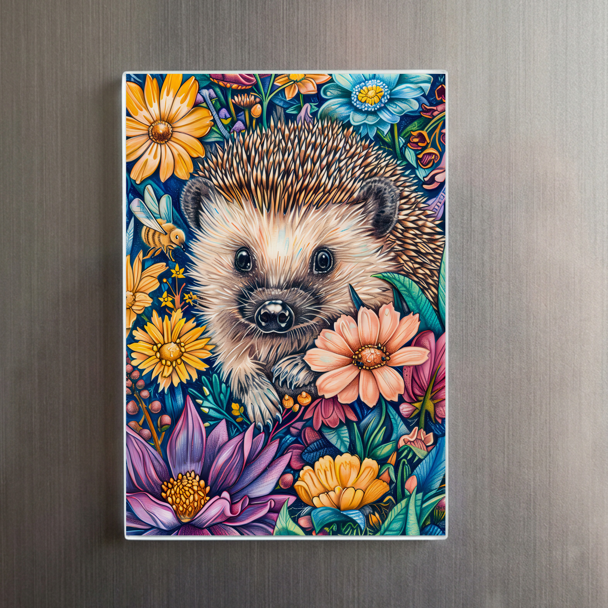 raxxa Glas-Magnet: Hedgehog in Blooming Flower Bed - Imagen 2