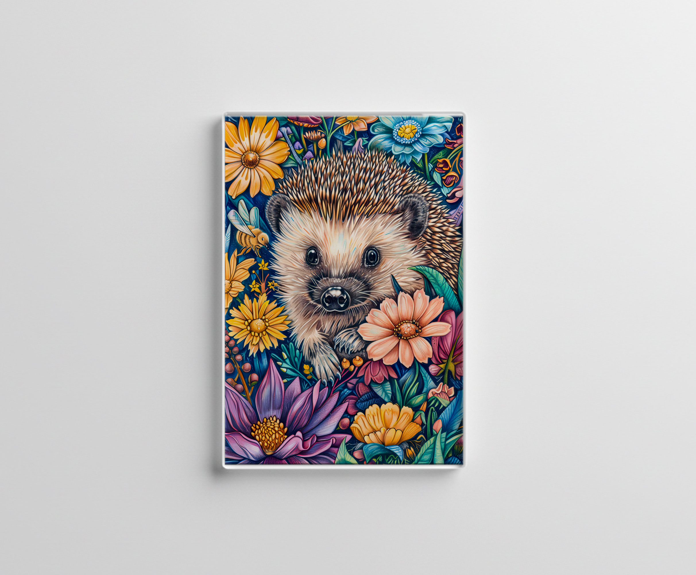 raxxa Glas-Magnet: Hedgehog in Blooming Flower Bed