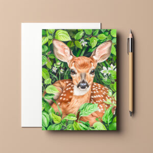 raxxa Postkarte: Little Deer in Lush Meadow