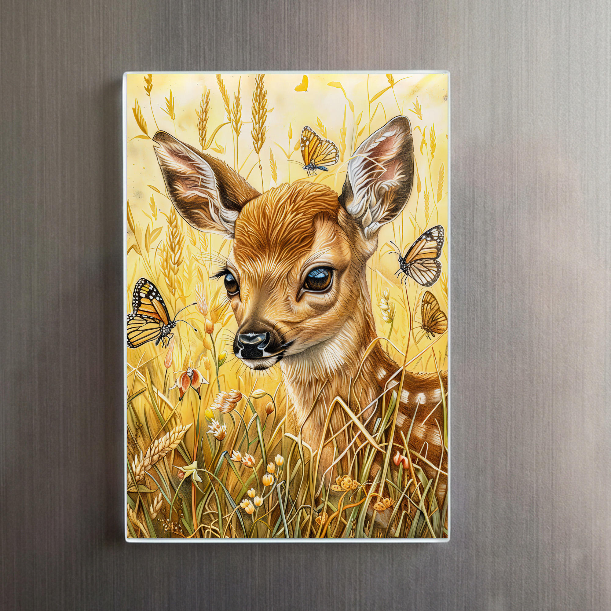 raxxa Glas-Magnet: Little Deer in Insect-Rich Meadow - Imagen 2