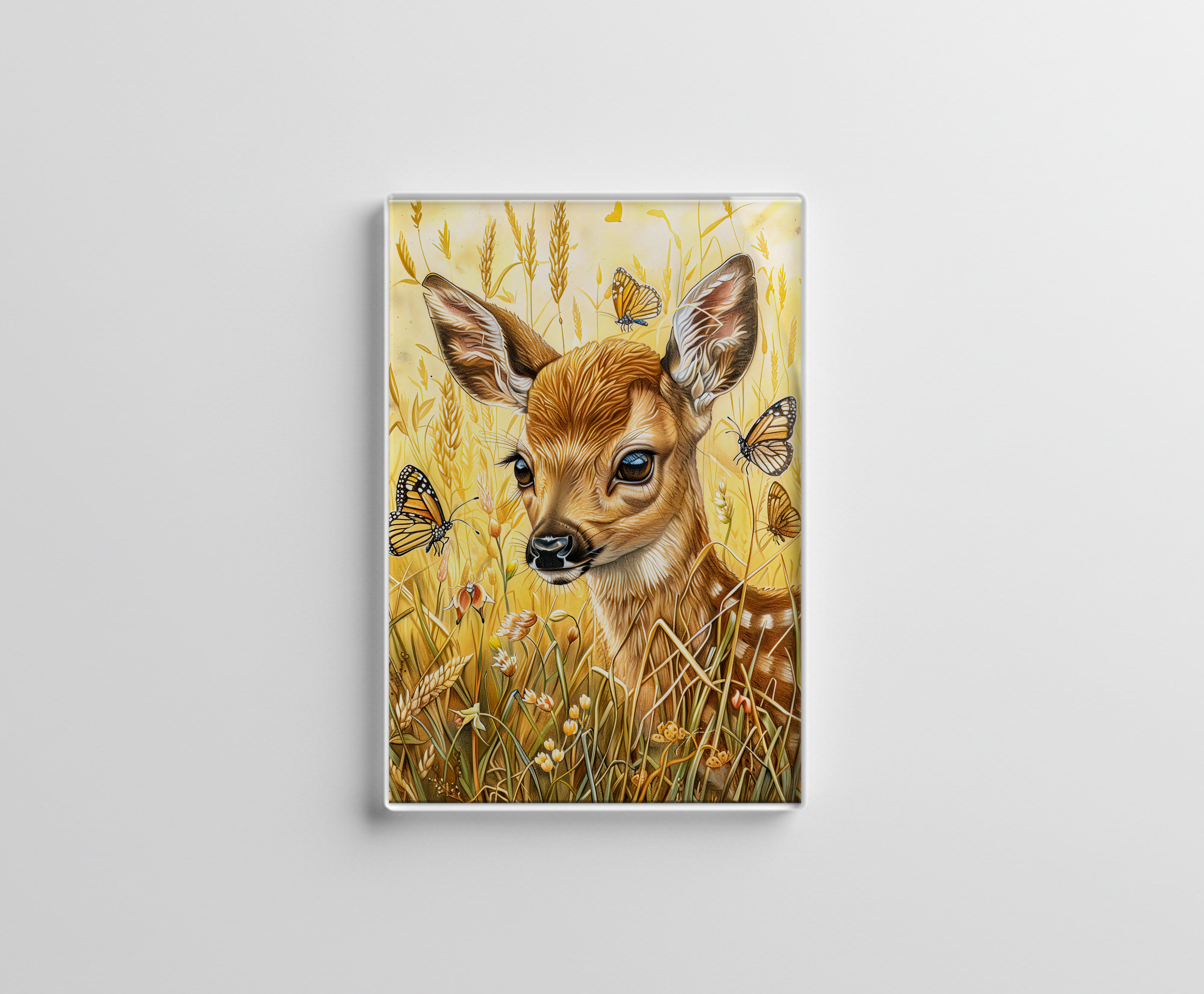 raxxa Glas-Magnet: Little Deer in Insect-Rich Meadow