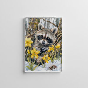 raxxa Glas-Magnet: Little Raccoon Among Spring Oaks