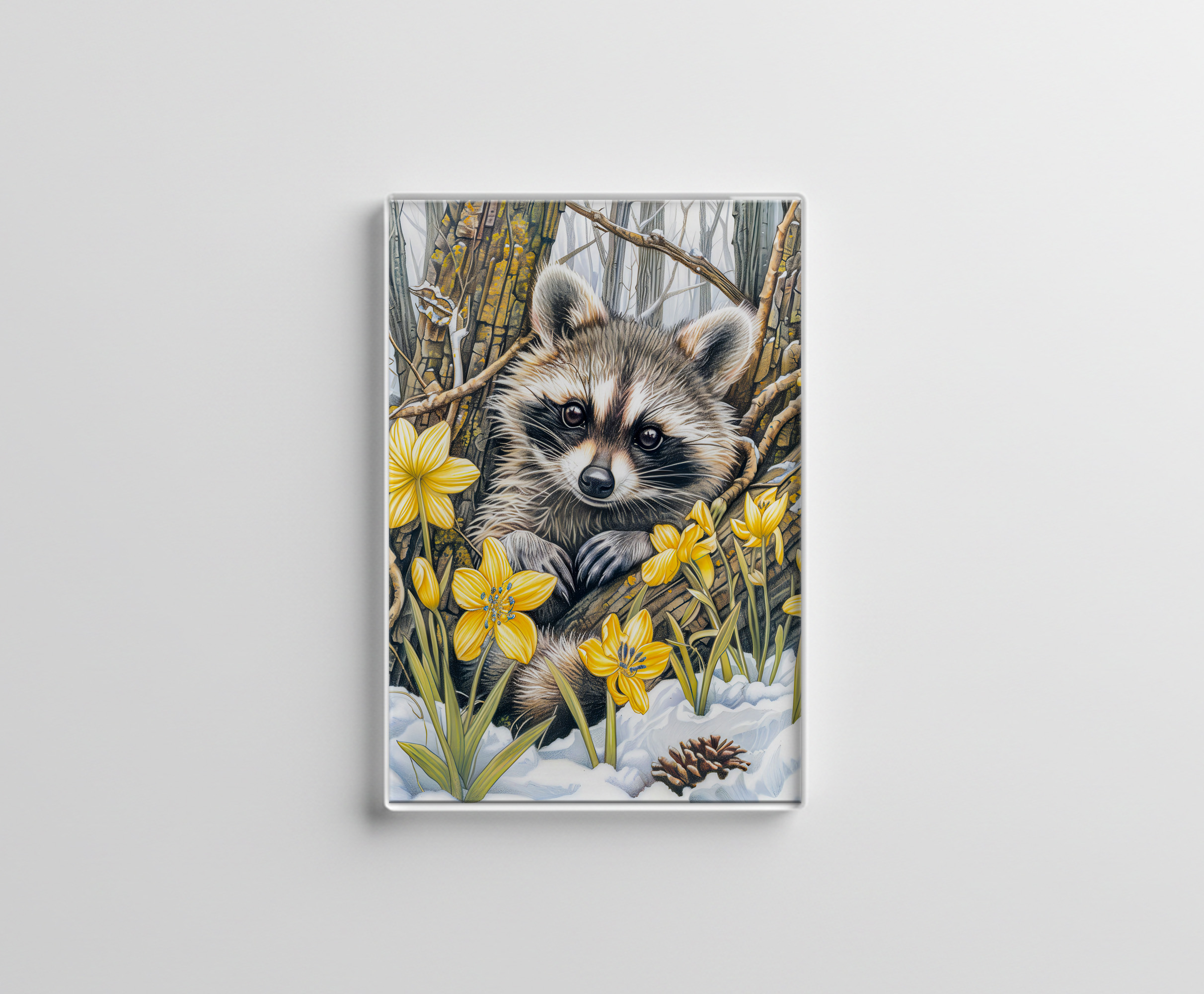 raxxa Glas-Magnet: Little Raccoon Among Spring Oaks