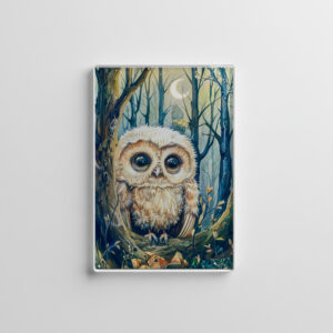raxxa Glas-Magnet: Little Owl on Branch at Half Moon