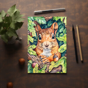 raxxa Postkarte: Little Squirrel in Oak Tree