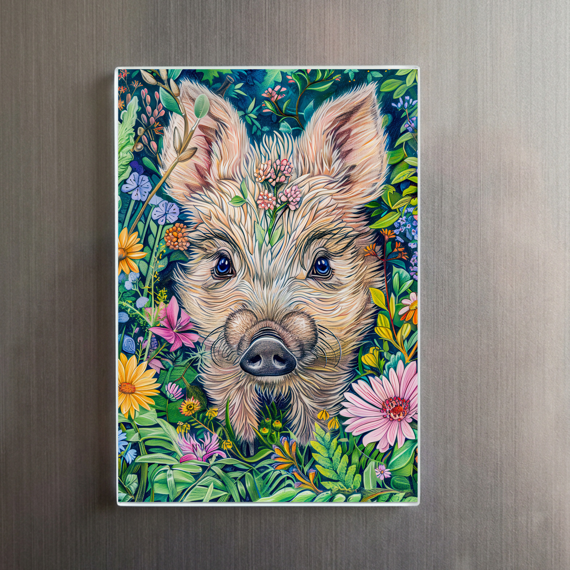 raxxa Glas-Magnet: Little Wild Boar in Flower Meadow – Image 2