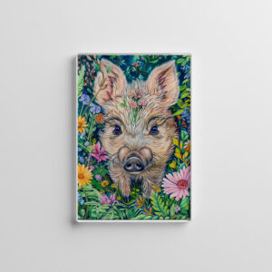 raxxa Glas-Magnet: Little Wild Boar in Flower Meadow