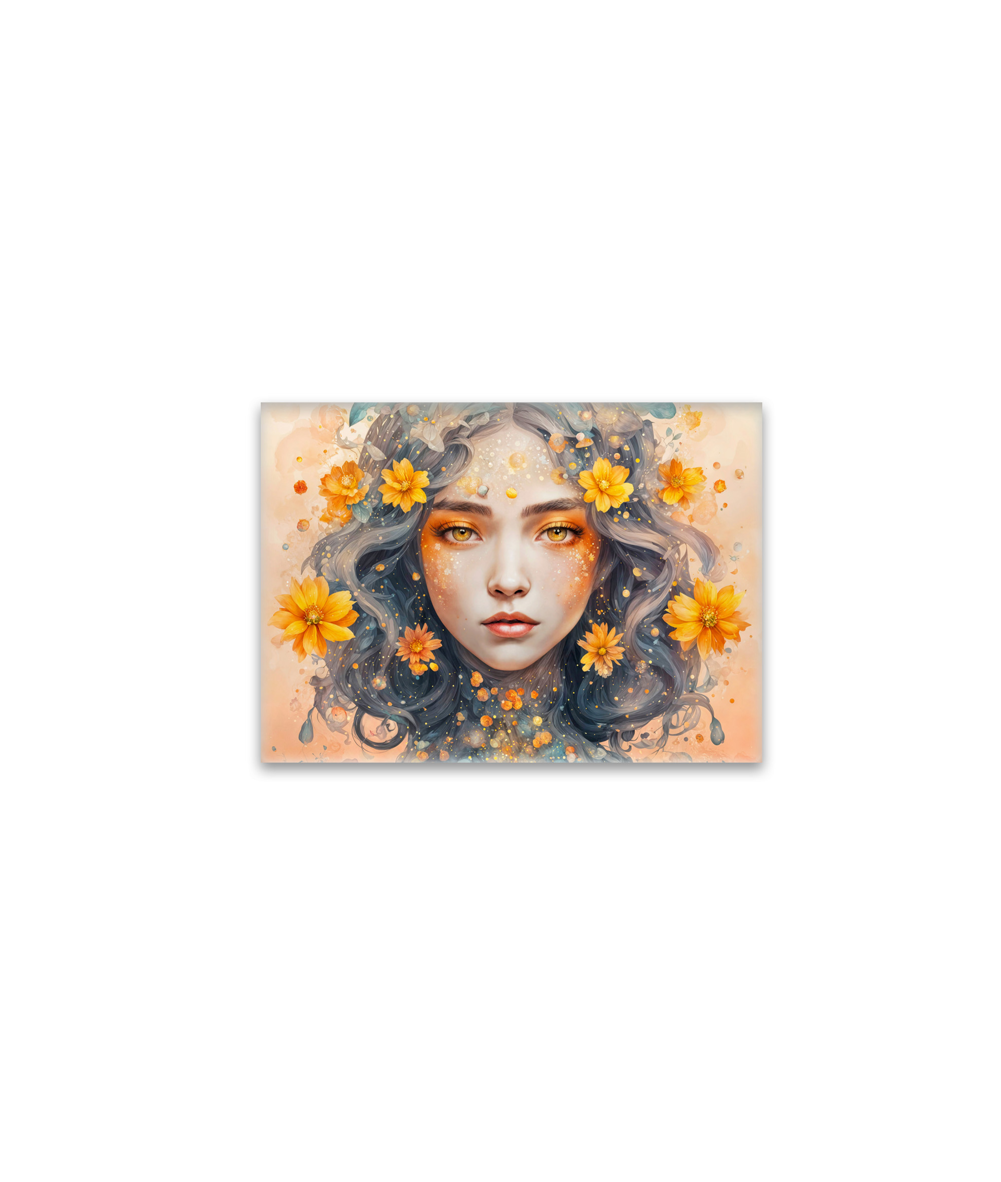 raxxa Glas-Magnet: Golden Flower Fairy with Sparkling Eyes