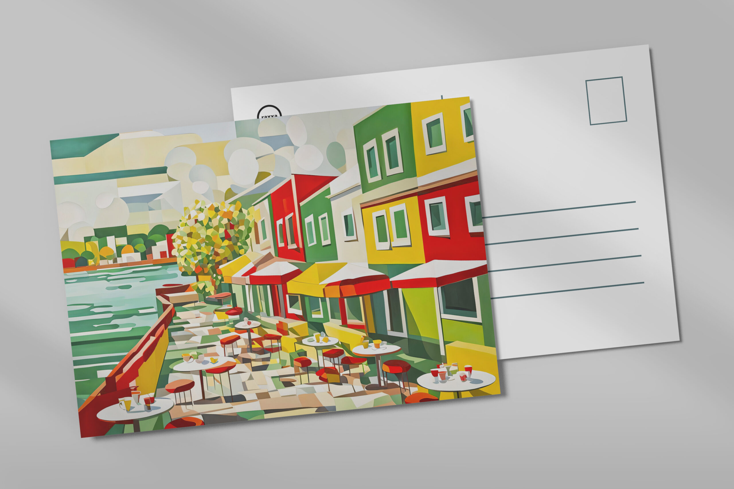 raxxa Postkarte: Cubist Café by the Waterfront
