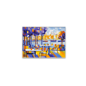 raxxa Glas-Magnet: Cubist Outdoor Café with Tables