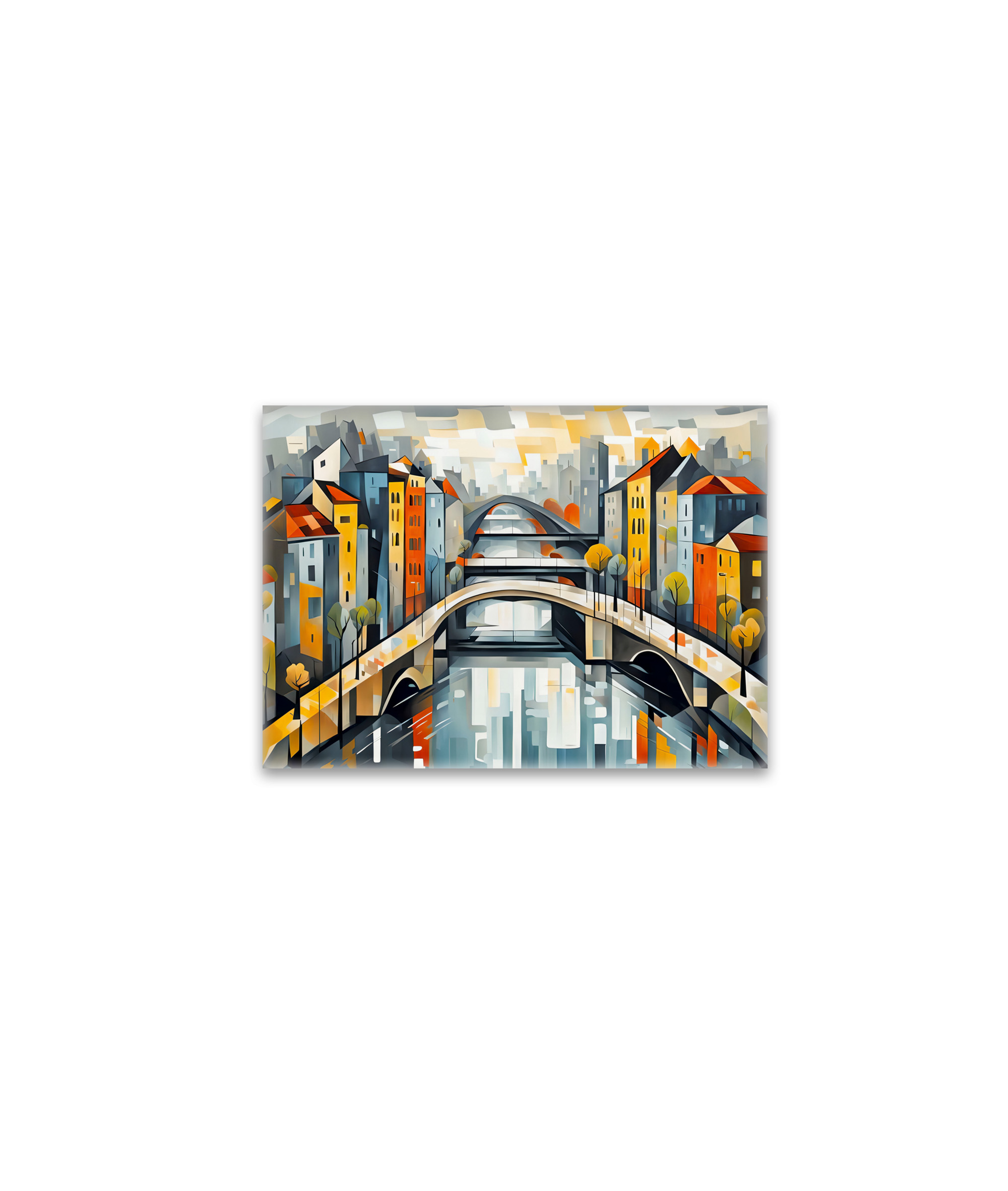 raxxa Glas-Magnet: Cubist view over City with Canal Bridges