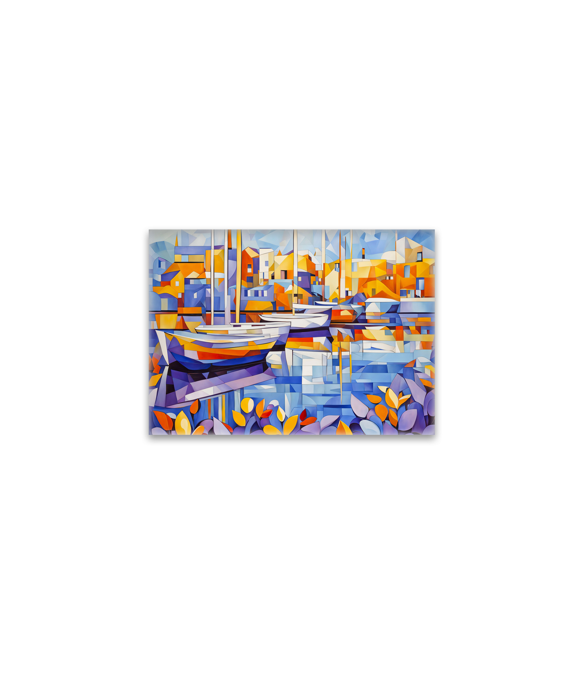 raxxa Glas-Magnet: Cubist Marina with Boats and Reflections
