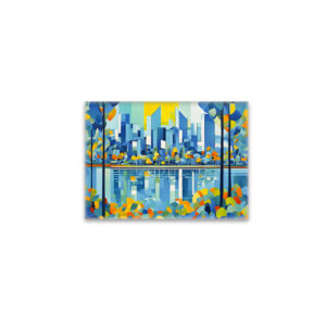 raxxa Glas-Magnet: Cubist Skyline Reflected in Water