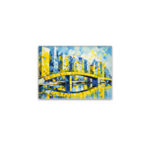 raxxa Glas-Magnet: Cubist Yellow Bridge Over River
