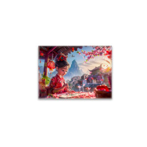 raxxa Glas-Magnet: Comic Girl Writing Calligraphy in May